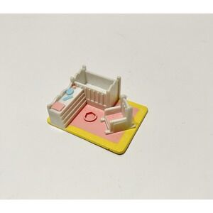 Lewis‎ Galoob My Pretty Dollhouse Mini PINK NURSERY Palace 1994 Baby Girl's Crib